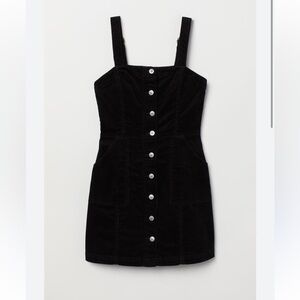 WOMEN’S BLACK DIVIDED BUTTON UP DRESS